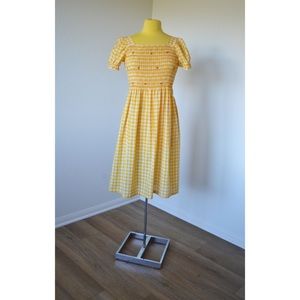 Vintage 60’s Sunshine Yellow Gingham Dress